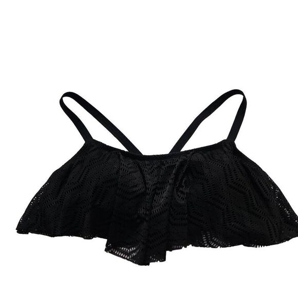 Arizona Jeans Ladies Size 1X Black Mesh Overlay Bikini Top - Picture 1 of 5